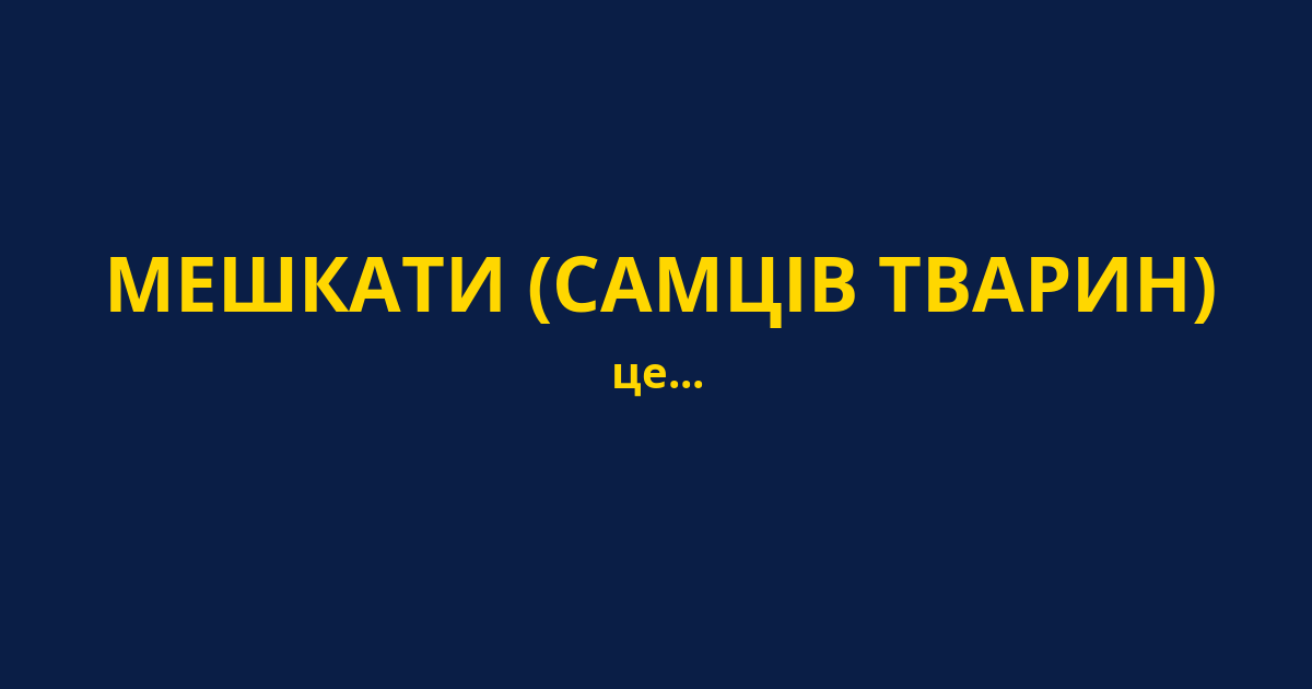 МЕШКАТИ (САМЦІВ ТВАРИН)