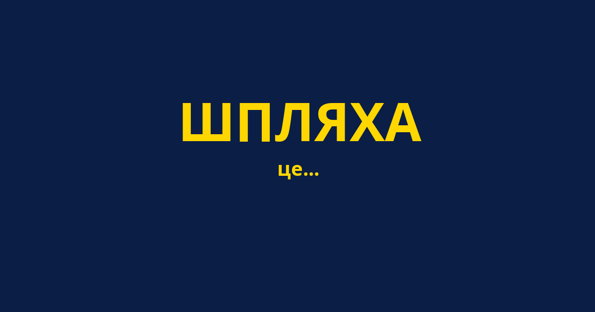 ШПЛЯХА